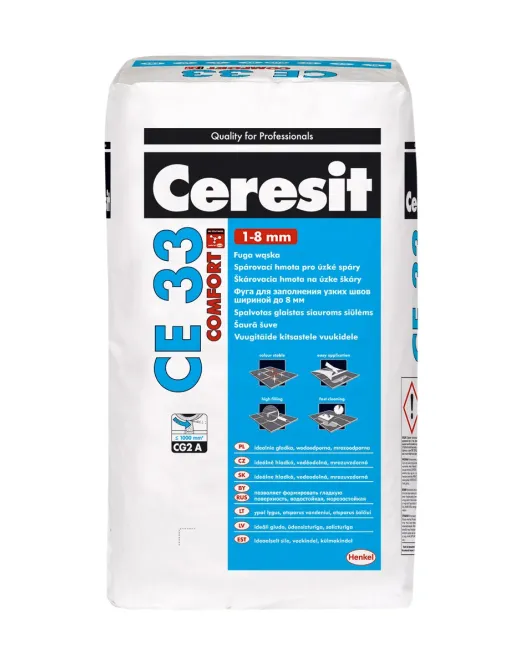 Ceresit CE33 Comfort spalvotas glaistas siauroms siūlėms (1-8 mm), pilkas (07), 25kg