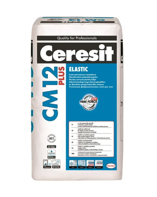 Ceresit CM12 Elastic Plus padidinto elastingumo plytelių klijai, 25kg