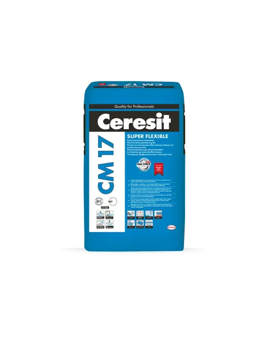 Ceresit CM17 S1 Super Flexible ypač elastingi plytelių klijai, 25kg Ceresit CM17 S1 Super Flexible ypač elastingi plytelių klijai, 25kg