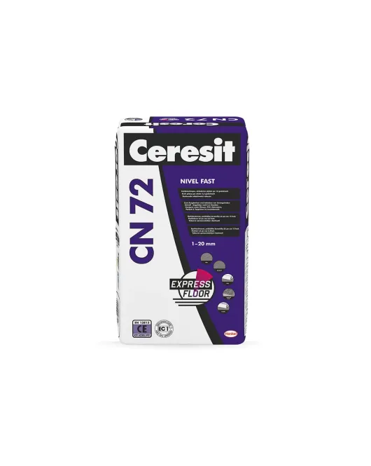 Ceresit CN72 Express Nivel Fast greitai kietėjantis savaime išsilyginantis grindų mišinys 1-20 mm, 25kg Ceresit CN72 Express Nivel Fast greitai kietėjantis savaime išsilyginantis grindų mišinys 1-20 mm, 25kg