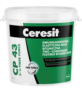 Ceresit CP43 2K Fibre Force dviejų komponentų elastinga bituminė hidroizoliacinė masė, 30kg
