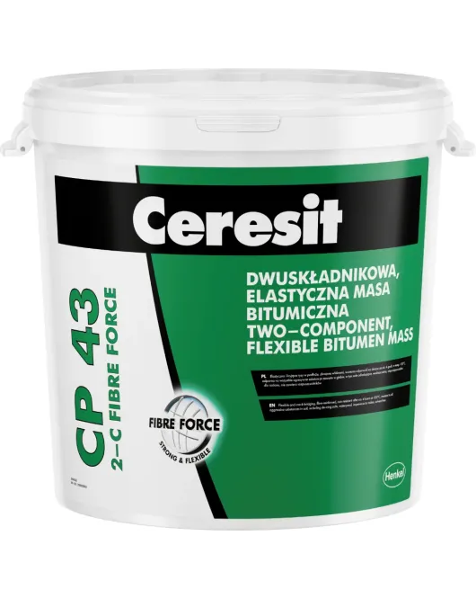 Ceresit CP43 2K Fibre Force dviejų komponentų elastinga bituminė hidroizoliacinė masė, 30kg