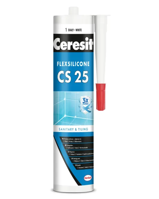 Ceresit CS25 MicroProtect sanitarinis silikonas, Almond brown (145), 280ml