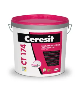 Ceresit CT174 Machine silikato-silikoninis tinkas, akmenukų faktūra, frakcija 1,0 mm, balta bazė, 25kg