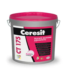 Ceresit CT175 silikato-silikoninis tinkas, raižyta faktūra, frakcija 2,0 mm, balta bazė, 25kg