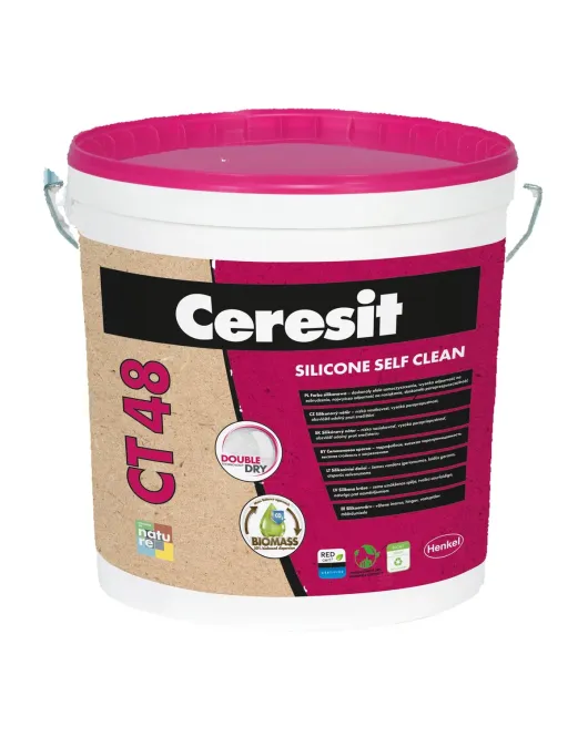 Ceresit CT48 Silicone Self Clean silikoniniai dažai, balta bazė, 15l
