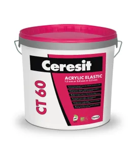 Ceresit CT60 Acrylic Elastic akrilinis tinkas, akmenukų faktūra, frakcija 1,5 mm, balta bazė, 25kg