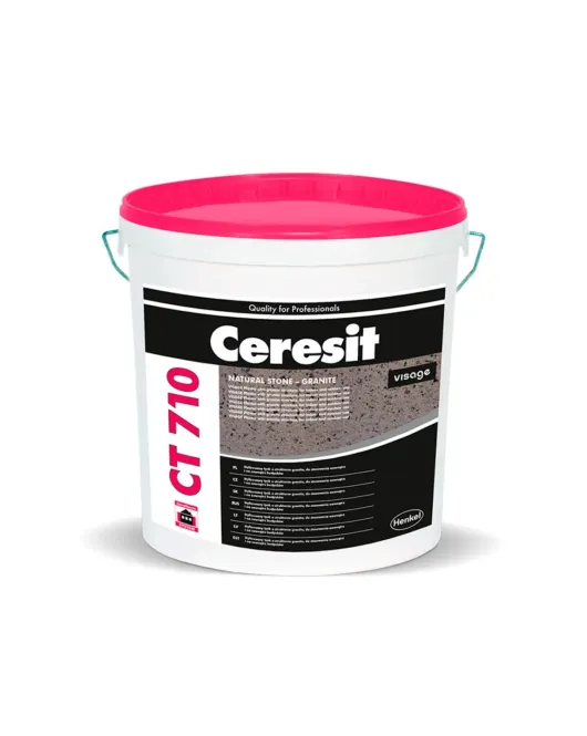 Ceresit CT710 Visage akmens natūralumo dekoratyvinis tinkas, Granite akmenėliai Mozambic Graphite, 13kg
