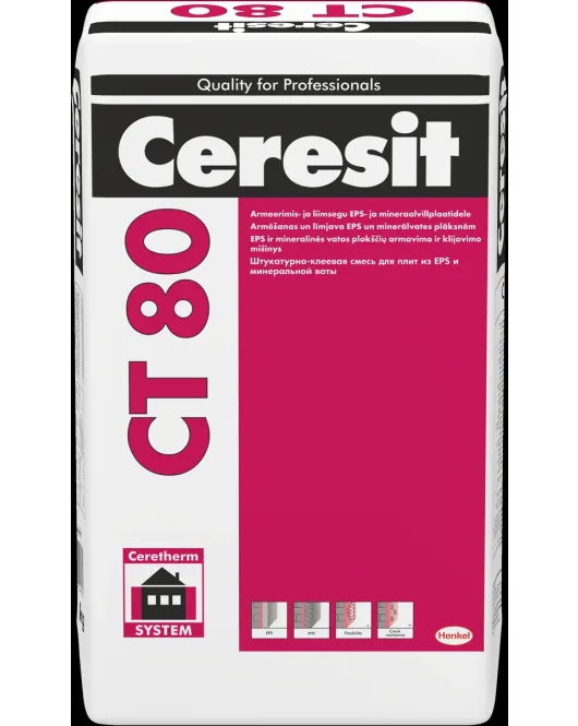 Ceresit CT80 EPS ir mineralinės vatos plokščių klijavimo ir armavimo mišinys, 25kg