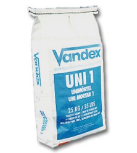 VANDEX UNI MORTAR 1 – cementinis hidroizoliuojantis remontinis mišinys, 25kg