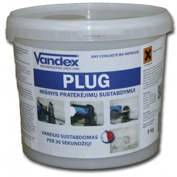 VANDEX PLUG - labai greitai stingstantis cementinis mišinys, 5kg
